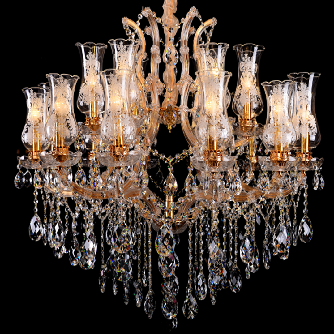 Chandelier GD+Clear Crystal2019/12+6+1